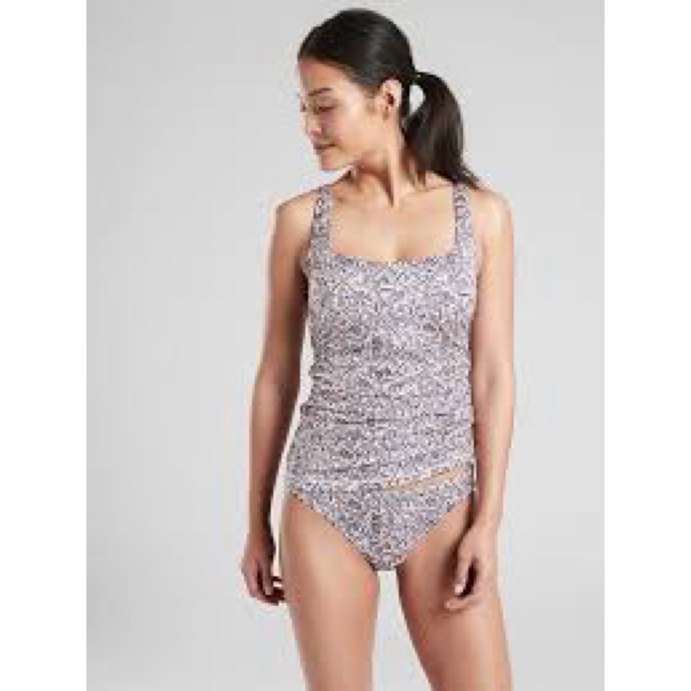 Athleta Aqualuxe Batik Tankini Top Swim Bathing Suit Bra Size 34 B/C